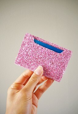 Pink Glitter Card Holder