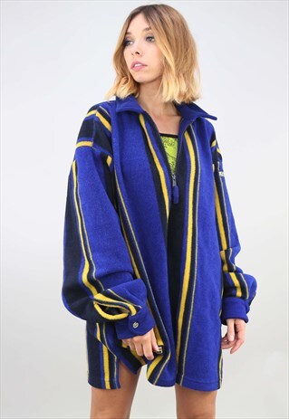 VINTAGE OVERSIZED 1/4 ZIP STRIPE FESTIVAL FLEECE
