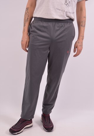 LOTTO MENS VINTAGE TRACKSUIT TROUSERS MEDIUM GREY 90S