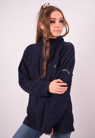 VINTAGE NAUTICA FLEECE JUMPER NAVY BLUE