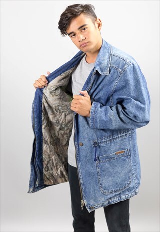 VINTAGE DENIM COTTON LINED PARKA