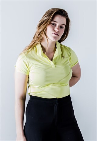 VINTAGE Y2K NIKE POLO SHIRT IN NEON YELLOW