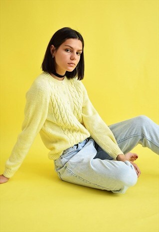 CUTE VINTAGE 80'S HANDKNITTED ABSTRACT MINIMALIST CARDIGAN