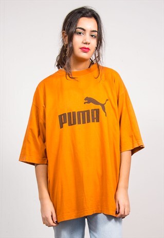 90'S VINTAGE ORANGE PUMA OVERSIZE T-SHIRT