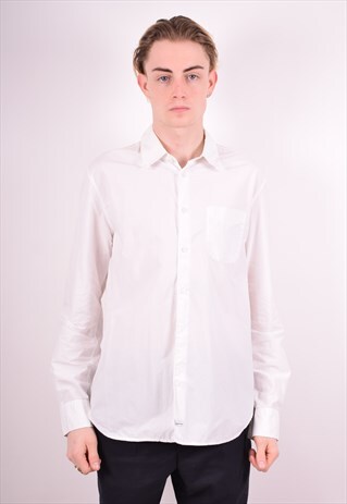 C.P. COMPANY MENS VINTAGE SHIRT MEDIUM WHITE 90S