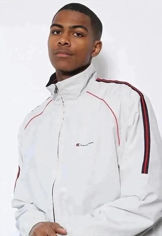 VINTAGE CHAMPION LOGO TRACK JACKET BEIGE
