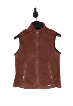 Women's Patagonia Synchilla Fleece Gilet Brown Size M UK 10 