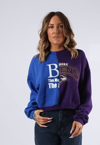 CROPPED SWEATSHIRT JUMPER OVERSIZED PRINT BICH REBORN (9DL)