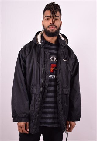 NIKE MENS VINTAGE JACKET MEDIUM BLACK 90'S