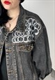 BARB WIRE - Reworked Hand Painted Studded Denim Jacket