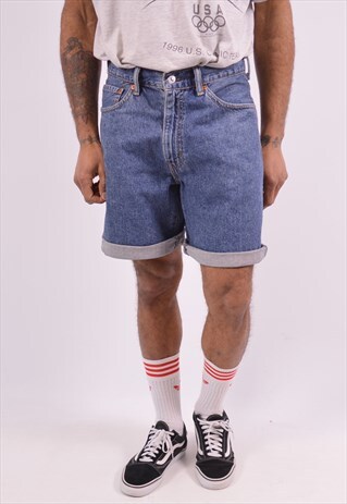 LEVI'S 550 MENS VINTAGE DENIM SHORTS W33 BLUE 90S