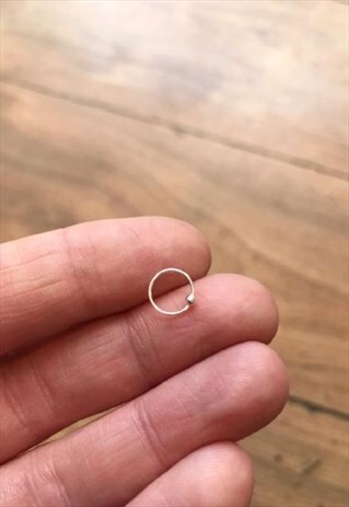 SILVER NOSE RING WITH BALL BODY JEWELLERY 8MM