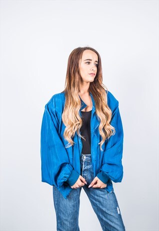 VINTAGE 1980S FESTIVAL BLUE BOMBER JACKET