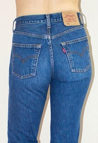 VINTAGE DARK BLUE 501 LEVI'S BOYFRIEND JEANS