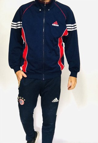 adidas tracksuit top navy blue