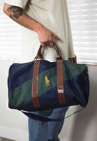 VINTAGE POLO RALPH LAUREN DUFFLE BAG LOGO 90S X 20.5