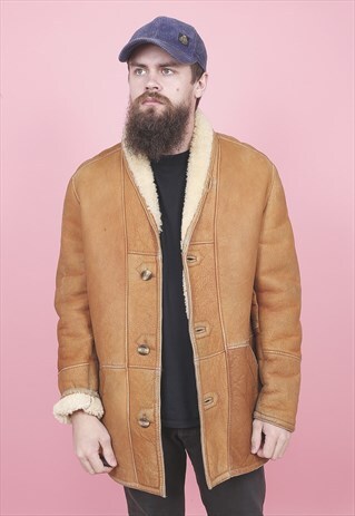 VINTAGE BROWN LEATHER AVIATOR FLIGHT JACKET /R9050