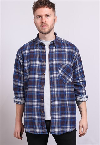 VINTAGE CHECKED FLANNEL SHIRT