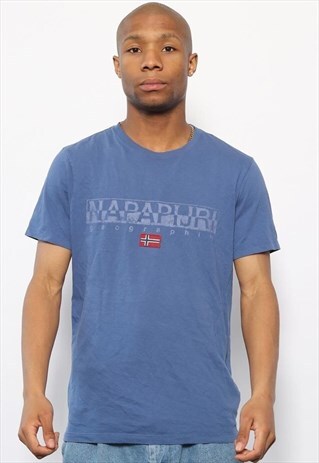 VINTAGE NAPAPIJRI BIG LOGO T-SHIRT BLUE