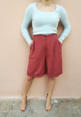 VINTAGE 90S MINIMAL HIGH WAISTED PINK CORAL SHORTS