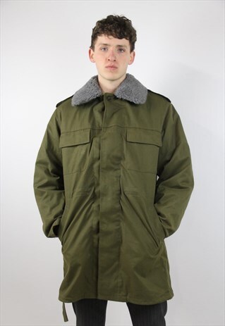 VINTAGE 90'S ARMY COLLARED JACKET