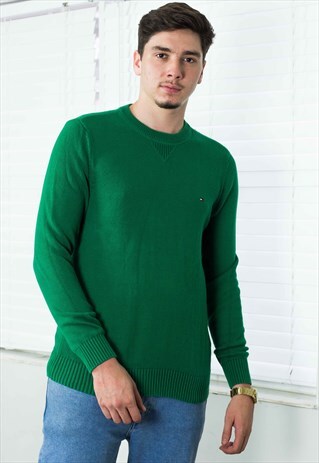 VINTAGE TOMMY HILFIGER JUMPER SWEATER LOGO 90S S 15.5