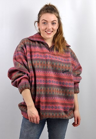 VINTAGE OVERSIZE SNUGLY ZIP FLEECE SWEATER