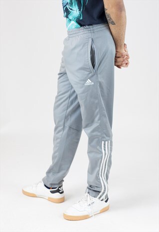 VINTAGE 90S ADIDAS SILVER TRACKSUIT BOTTOMS