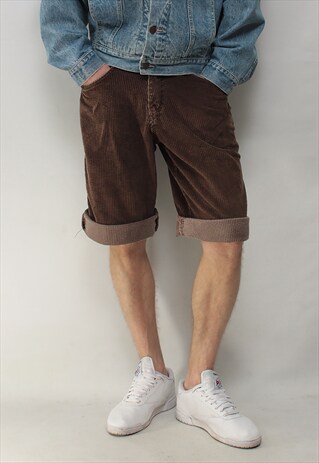 VINTAGE 90' AMAZING COOL CLASSIC CORDUROY BROWN SHORTS