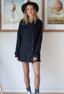 Black classic raincoat jacket