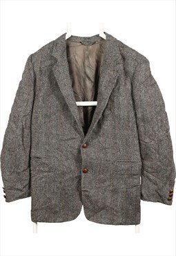 Harris Tweed 90's Tweed Wool Jacket Blazer 42 Black
