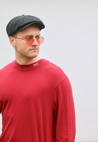 RALPH LAUREN USA LUST RED MINIMALIST FUNNEL NECK SWEATSHIRT