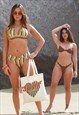 PALAWAN HALTER NECK BIKINI TOP IN RETRO STRIPE