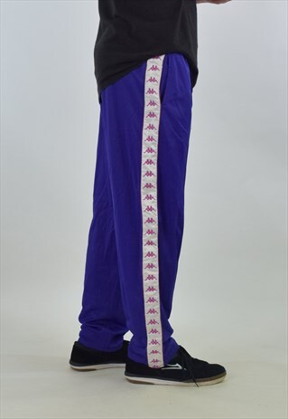VINTAGE 90S PURPLE BLUE KAPPA TRACKSUIT BOTTOMS JOGGERS