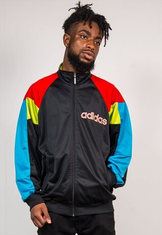 90'S VINTAGE BRIGHT ADIDAS COLOURBLOCK TRACKSUIT JACKET