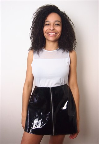 90S STYLE POWDER BLUE TOP WITH MESH DETAIL