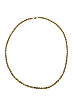 Christian Dior Necklace Gold Chain Rope Metal Vintage