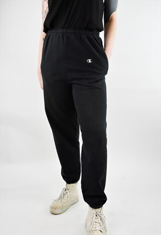VINTAGE 90S CHAMPION BLACK UNISEX TAPERED JOGGERS