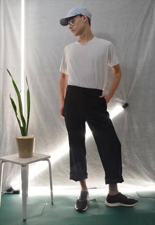 80S DISCO BLACK TROUSERS
