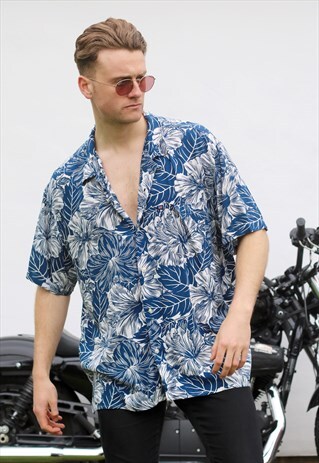 RALPH LAUREN POLO JEANS CO USA FLORAL HAVANA SHIRT
