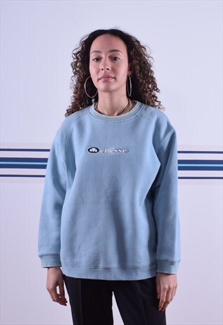 DUSTY BLUE ELLESSE EMBROIDERED SWEATSHIRT