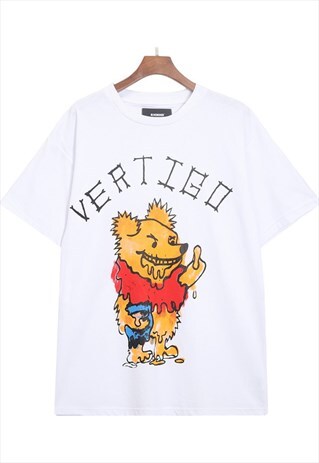 RUDE BEAR VERTIGO GRAFFITI TEE TEDDY GRAPHIC RAVE T-SHIRT