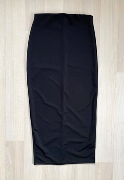 Black Slinky Midi Skirt