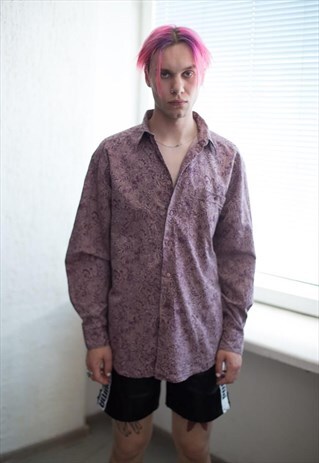 VINTAGE 70'S PURPLE PATTERNED SHIRT
