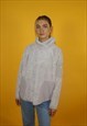 VINTAGE Y2K NIKE SUPER FLUFFY HOODIE JUMPER CREAM MEDIUM