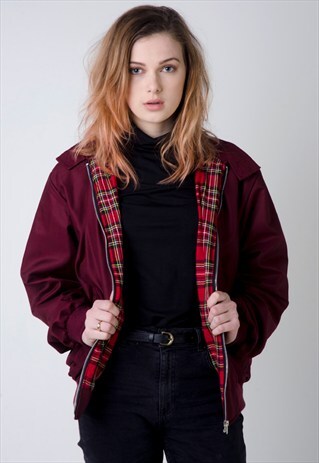 VINTAGE BURGUNDY RENEWAL HARRINGTON JACKET