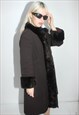 VINTAGE 60S MID LONG BROWN PENNY LANE STYLE COAT 