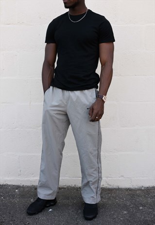 GREY NYLON TRACK SUIT BOTTOMS