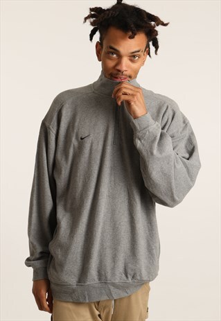 VINTAGE NIKE EMBROIDERED LOGO 1/4 ZIP SWEATSHIRT