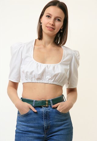 AUSTRIAN BAVARIAN OCTOBERFEST TYROL COTTON CROP TOP 4740